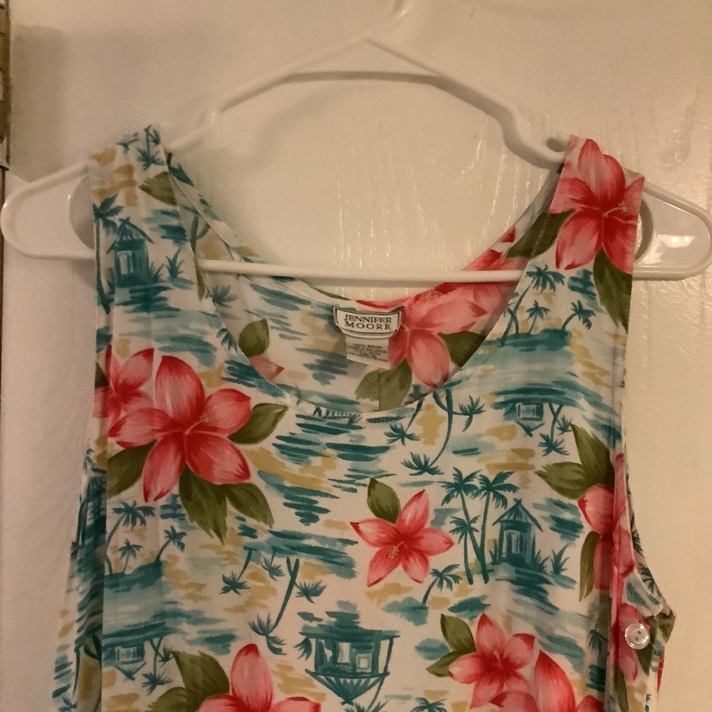 Jennifer Moore brand Hawaiian print summer dress, size Medium - Picture 4 of 4